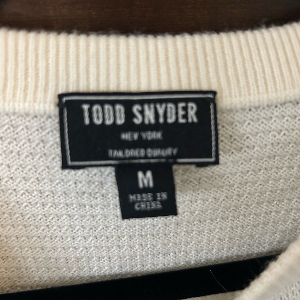 Todd Snyder Cream Knit Crewneck Sweater - Picture 2 of 5